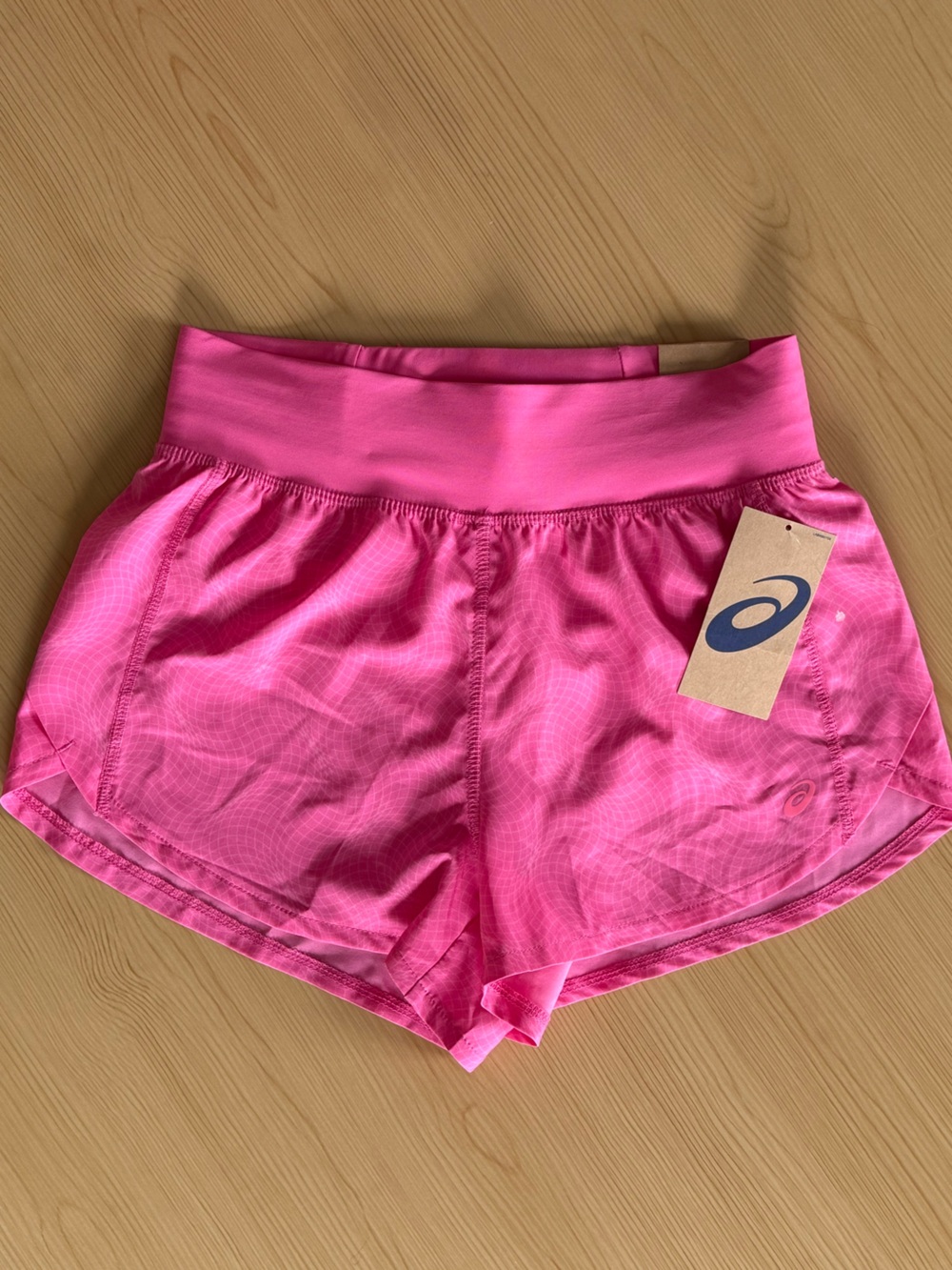 NEW Asics Pink Athletic Shorts Running Shorts Built in Underwear Hot Pink Barbie